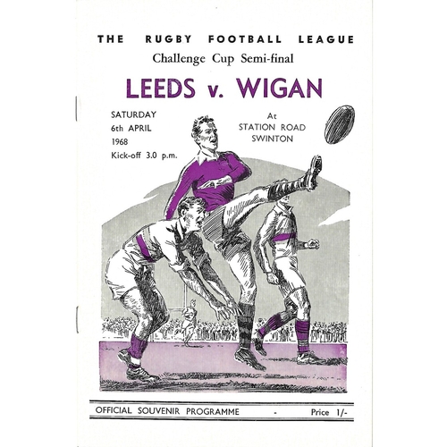1968 Leeds v Wigan Rugby League Challenge Cup Semi Final Programme