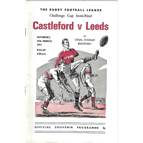1971 Castleford v Leeds Rugby League Challenge Cup Semi Final Programme