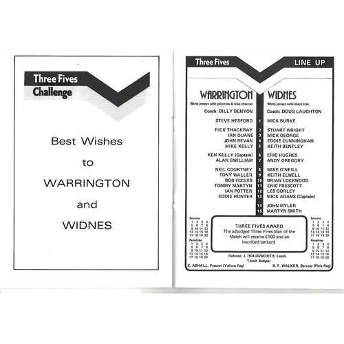 1981 Warrington v Widnes Rugby League Challenge Cup Semi Final Programme