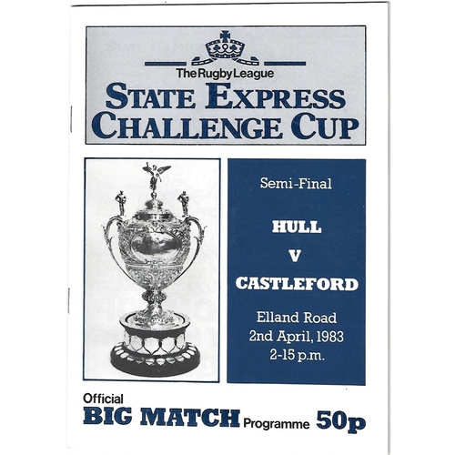 1983 Hull v Castleford Rugby League Challenge Cup Semi Final Programme