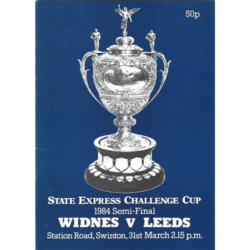 1984 Widnes v Leeds Rugby League Challenge Cup Semi Final Programme