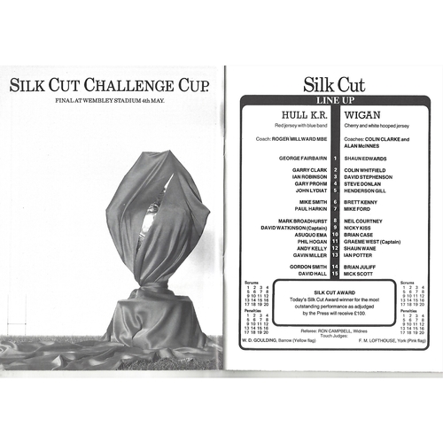 1985 Hull KIngston Rovers v Wigan Rugby League Challenge Cup Semi Final Programme