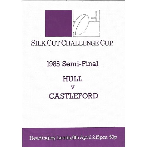 1985 Hull v Castleford Rugby League Challenge Cup Semi Final Programme