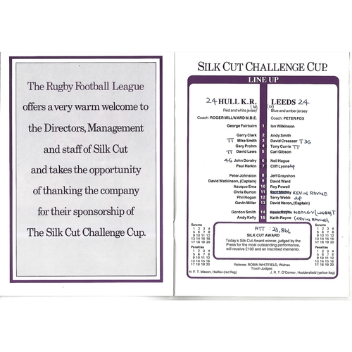 1986 Hull Kingston Rovers v Leeds Rugby League Challenge Cup Semi Final Programme