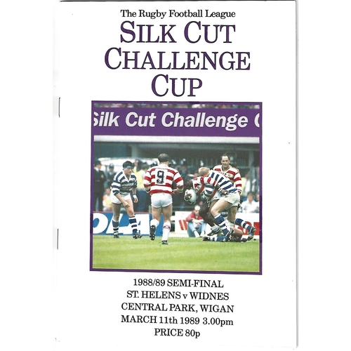 1989 St. Helens v Widnes Rugby League Challenge Cup Semi Final Programme