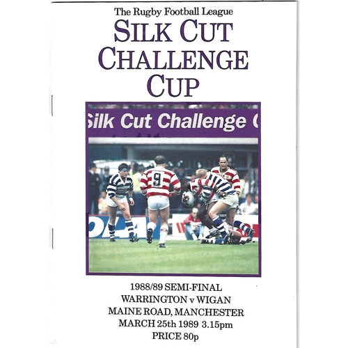 1989 Warrington v Wigan Rugby League Challenge Cup Semi Final Programme