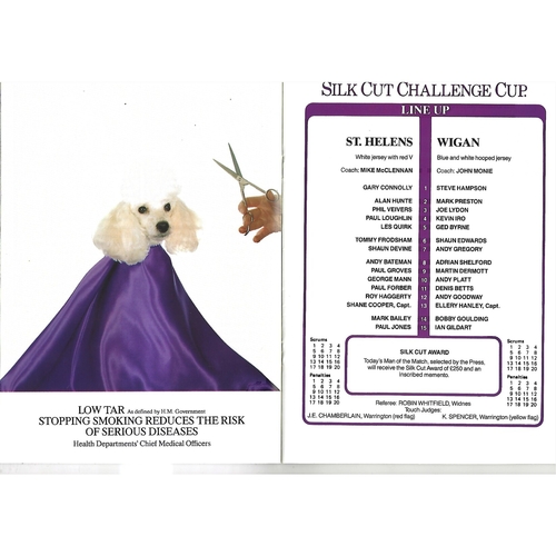 1990 St. Helens v Wigan Rugby League Challenge Cup Semi Final Programme