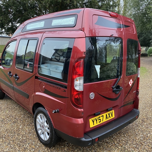 2007 (57)reg Fiat Doblo 1.9 M-Jet Micro Camper Van 2 Berth Red Metallic