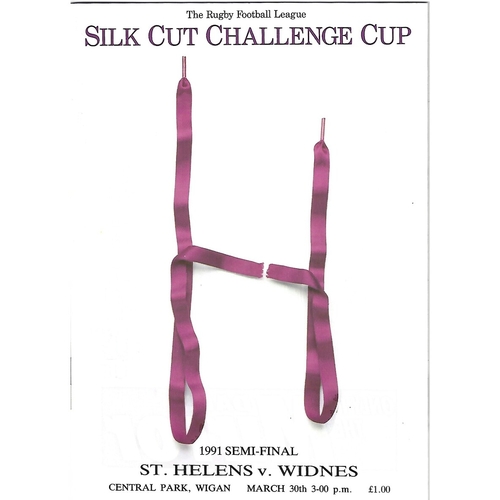 1991 St. Helens v Widnes Rugby League Challenge Cup Semi Final Programme