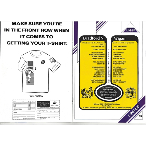 1992 Bradford Northern v Wigan Rugby League Challenge Cup Semi Final Programme