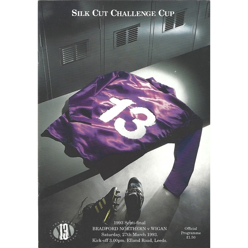 1993 Bradford Northern v Wigan Rugby League Challenge Cup Semi Final Programme