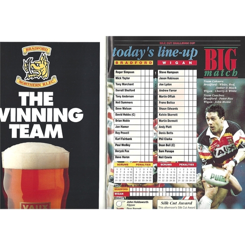 1993 Bradford Northern v Wigan Rugby League Challenge Cup Semi Final Programme