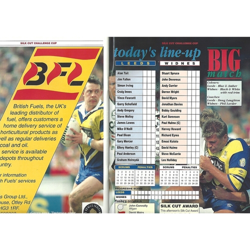 1993 Leeds v Widnes Rugby League Challenge Cup Semi Final Programme