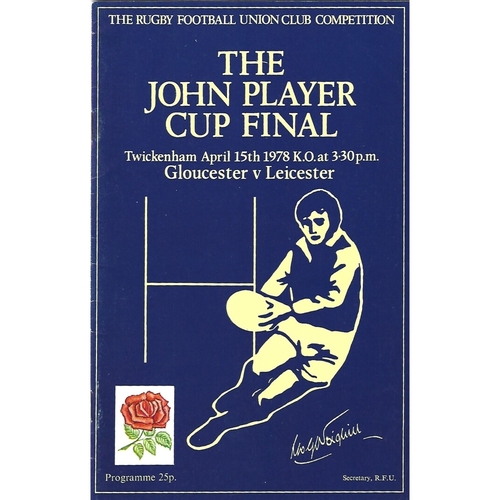 John Player Cup Final Rugby Union Programmes