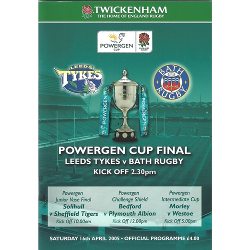 2005 Leeds Tykes v Bath Rugby Powergen Cup Final Rugby Union Programme