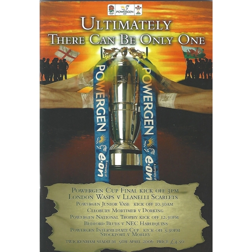 2006 London Wasps v Llanelli Scarlets Powergen Cup Final Rugby Union Programme