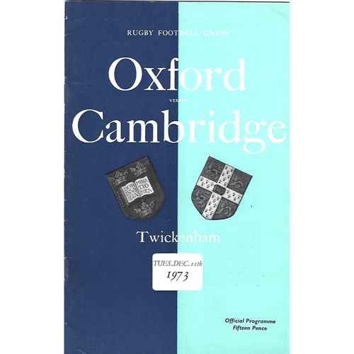 Varsity Match Oxford v Cambridge Rugby Union Programmes