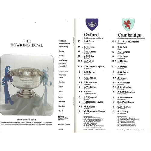 1989 Oxford v Cambridge Varsity Match Rugby Union Programme