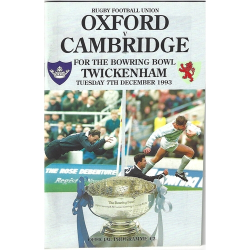 Varsity Match Oxford v Cambridge Rugby Union Programmes
