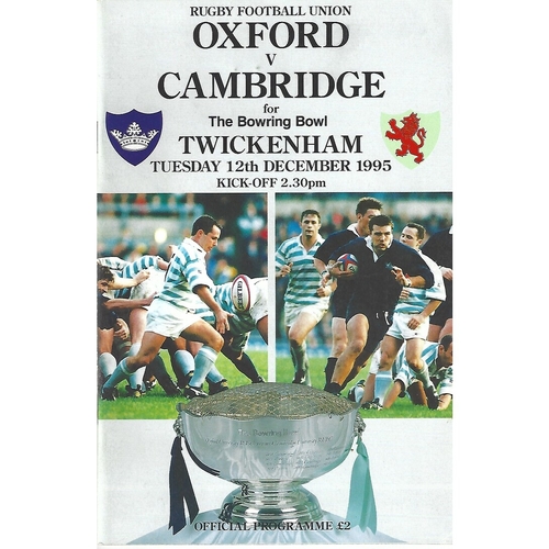 1995 Oxford v Cambridge Varsity Match Rugby Union Programme