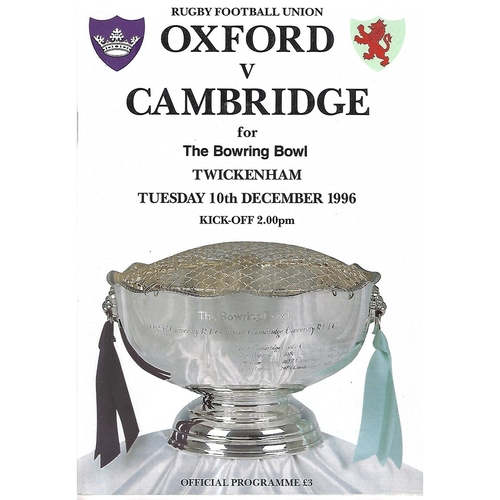 Varsity Match Oxford v Cambridge Rugby Union Programmes