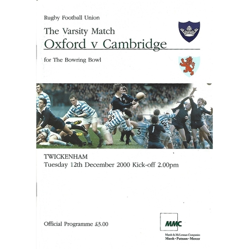 2000 Oxford v Cambridge Varsity Match Rugby Union Programme