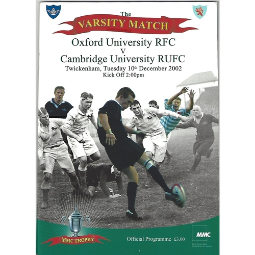 2002 Oxford v Cambridge Varsity Match Rugby Union Programme