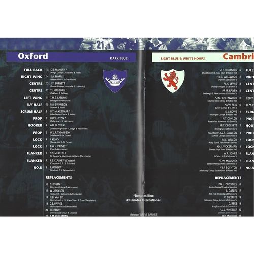 2008 Oxford v Cambridge Varsity Match Rugby Union Programme