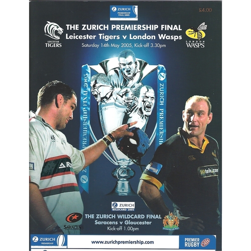 2005 Leicester Tigers v London Wasps The Zurich Championship Final Rugby Union Programme