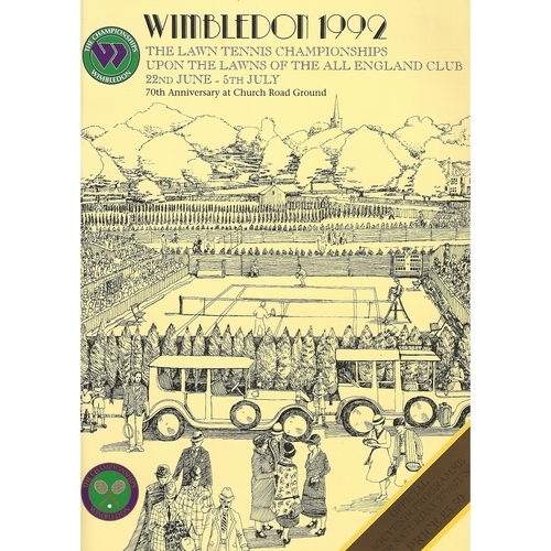 1992 (6th Day) Wimbledon Tennis Programme