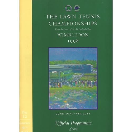 1998 (12th Day) Wimbledon Tennis Programme