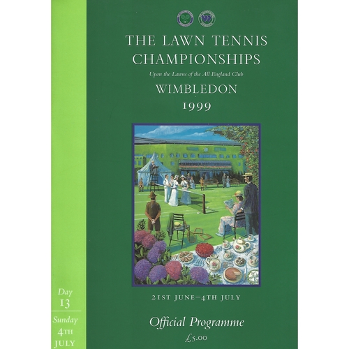 1999 (13th Day) Wimbledon Tennis Programme
