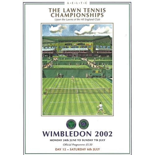 2002 (12th Day) Wimbledon Tennis Programme