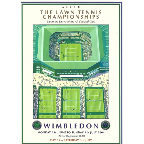 2004 (12th Day) Wimbledon Tennis Programme