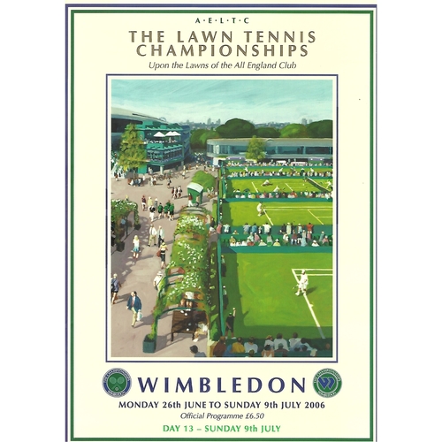2006 (13th Day) Wimbledon Tennis Programme