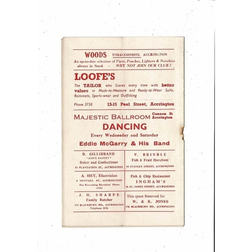 1953/54 Accrington Stanley v Rochdale Football Programme April