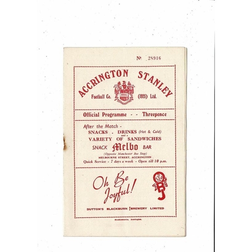 Accrington Stanley Home Football Programmes