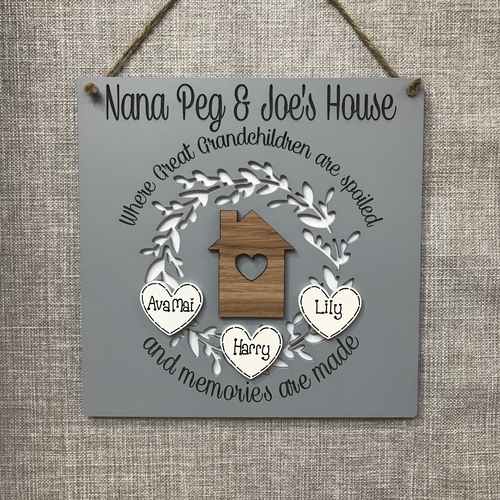 Personalised Grandparents Plaque with Grandchildren Names