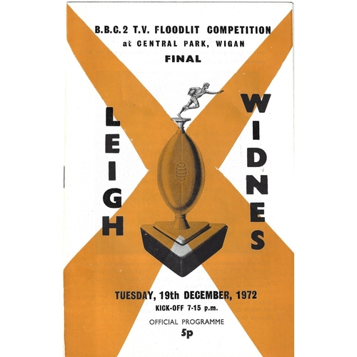 BBC2 Floodlight Competition Final Rugby League Programmes