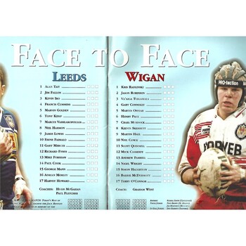 1995 Leeds v Wigan Charity Shield Rugby League Programme