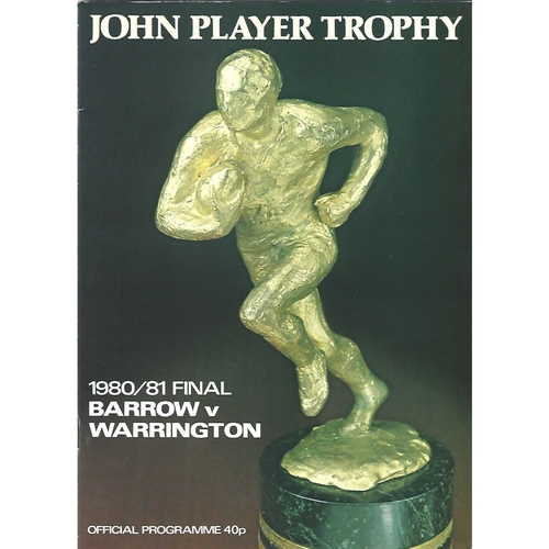 John Player Competition/John Player Trophy Final Rugby League Programmes