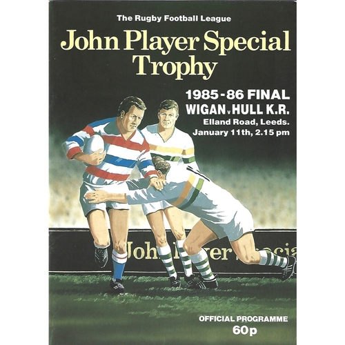 1985/86 Wigan v Hull Kingston Rovers John Player Special Trophy Final Rugby League Programme