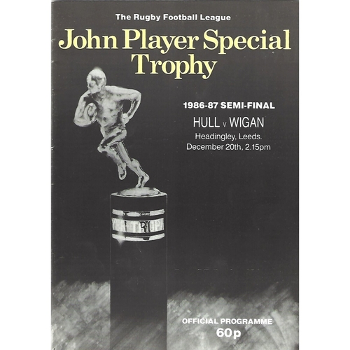 1986/87 Hull v Wigan John Player Special Trophy Semi Final Rugby League Programme