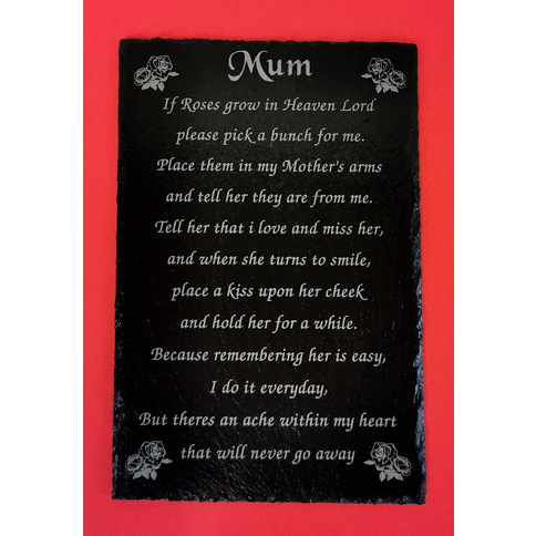 Beautiful Mum Poem Engraved On Slate