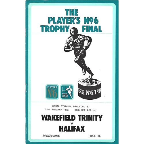 1971/72 Wakefield Trinity v Halifax Players No. 6 Final Rugby League Programme
