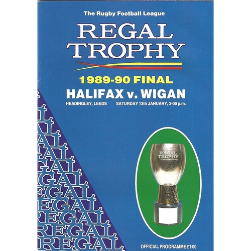 1989/90 Halifax v Wigan Regal Trophy Final Rugby League Programme