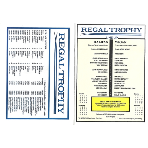 1989/90 Halifax v Wigan Regal Trophy Final Rugby League Programme