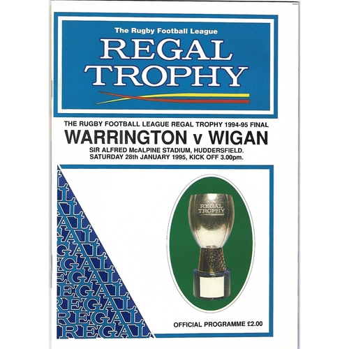 1994/95 Warrington v Wigan Regal Trophy Final Rugby League Programme