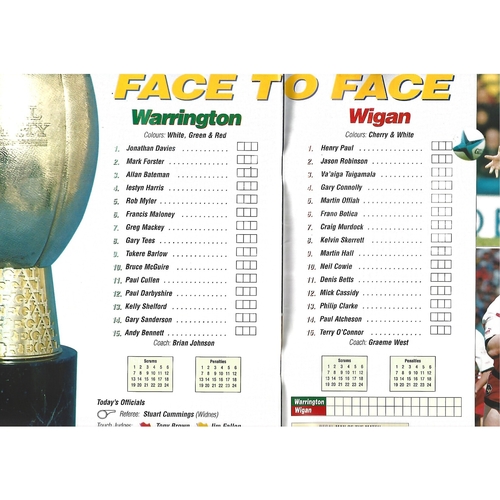 1994/95 Warrington v Wigan Regal Trophy Final Rugby League Programme