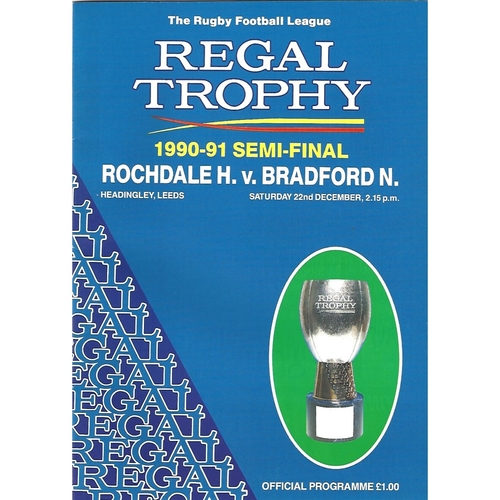Regal Trophy Semi Final Rugby League Programmes